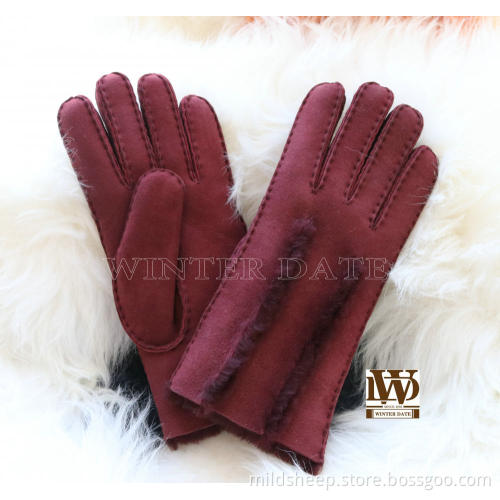 Merino sheepskin/lamb/shearling double-faced glove